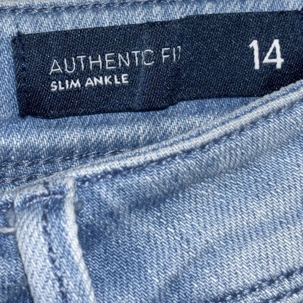 J. Jill Denim Authentic Fit Slim Ankle Jeans Blue Ombre Dip Dye Womens‎ Size 14
